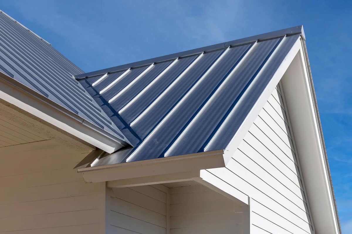Metal roof on house