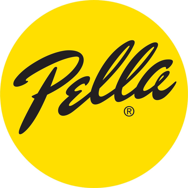 Pella logo in gray. A registered trademark.