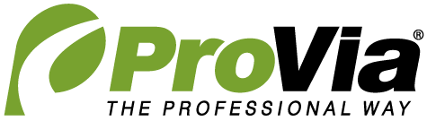 ProVia company logo in black and grey. The Professional Way.