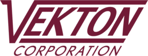 Grey Vekton Corporation logo on black background